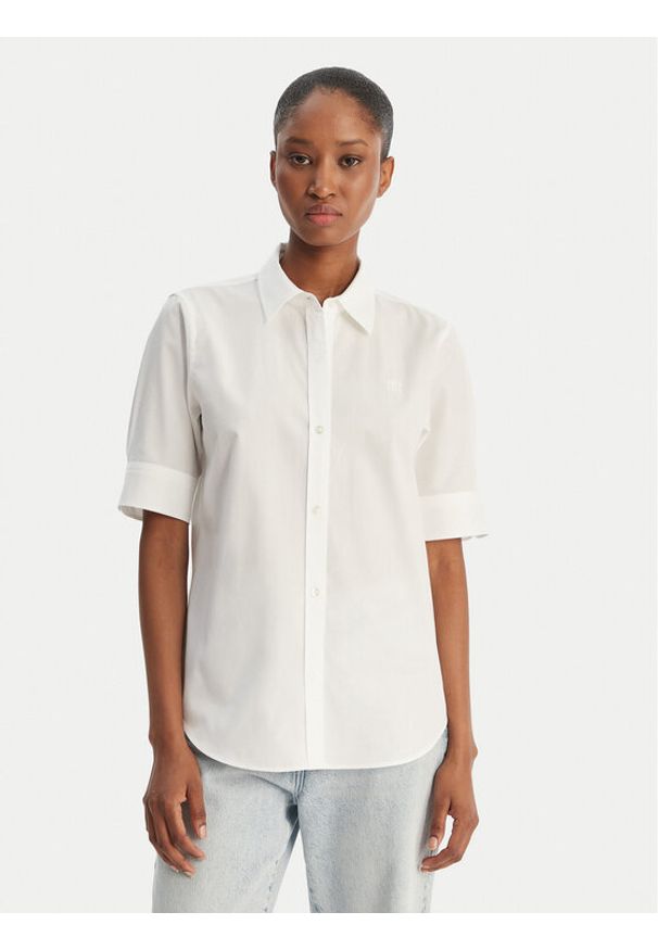 Hugo - HUGO Koszula 50540156 Biały Regular Fit. Kolor: biały. Materiał: bawełna