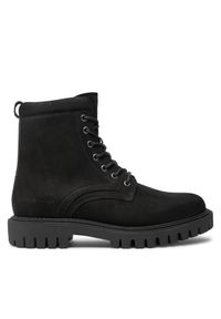 TOMMY HILFIGER - Tommy Hilfiger Trapery Casual Hilfiger Chunk Z Nbk Boot FM0FM05149 Czarny. Okazja: na co dzień. Kolor: czarny. Materiał: skóra, nubuk. Styl: casual #1