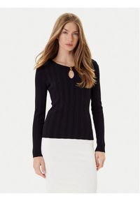 Marciano Guess Sweter 5YGR29 5875Z Czarny Slim Fit. Kolor: czarny. Materiał: wiskoza