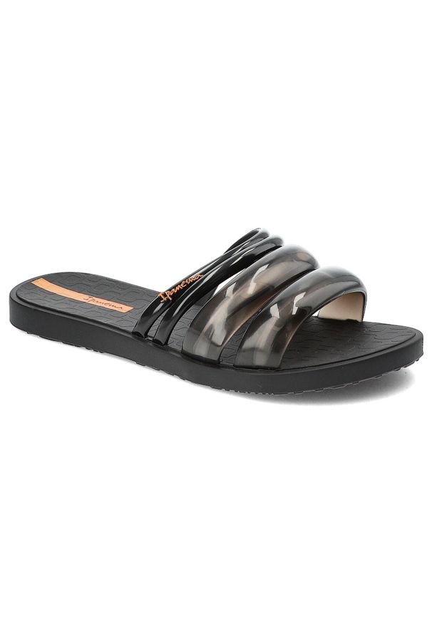 Czarne Klapki Ipanema Płaskie Obuwie Damskie. Okazja: na co dzień, na plażę, na spacer. Kolor: czarny. Sezon: lato. Styl: casual, elegancki