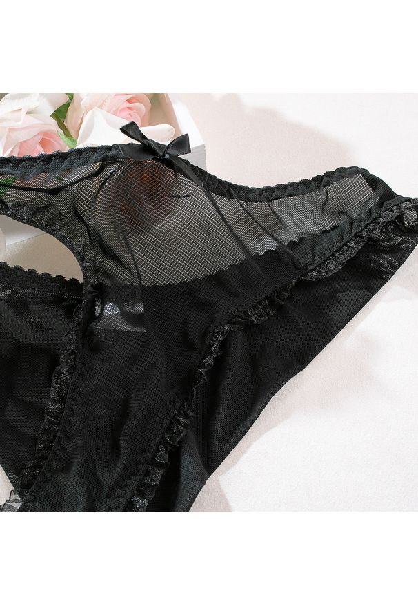 Intica - Komplet bielizny z falbanką biustonosz i majtki elegancki zestaw Christa. Kolor: różowy. Materiał: materiał