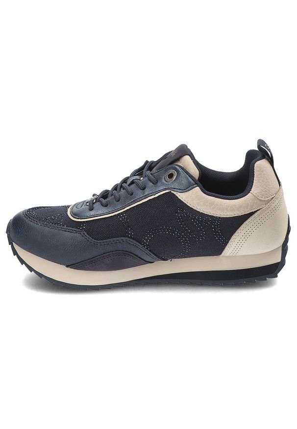 Granatowe Sneakersy Anekke Stylowe Obuwie Damskie. Okazja: na co dzień. Kolor: niebieski. Materiał: jeans, tkanina, zamsz