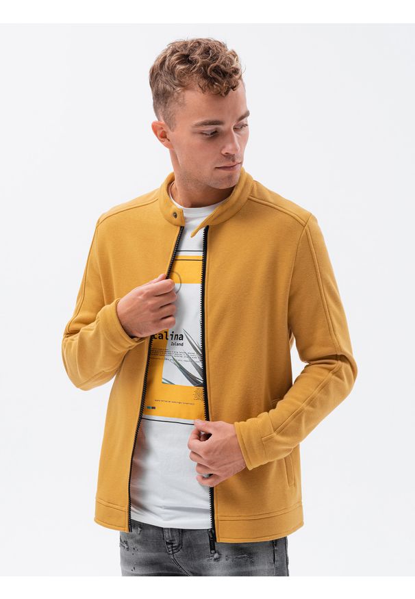 Żółta bluza Ombre Clothing bez kaptura