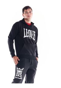 LEONE 1947 APPAREL - Męska bluza z kapturem Leone 1947 Apparel. Typ kołnierza: kaptur. Kolor: czarny. Materiał: tkanina. Sport: fitness