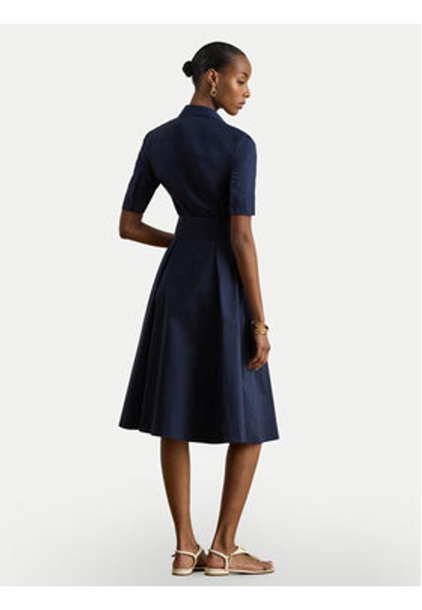 Lauren Ralph Lauren - LAUREN RALPH LAUREN Sukienka koszulowa 200748950010 Granatowy Regular Fit. Kolor: niebieski. Materiał: bawełna. Typ sukienki: koszulowe