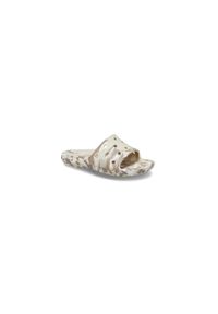 Klapki unisex Crocs Classic Marbled Slide. Zapięcie: bez zapięcia. Kolor: beżowy. Materiał: syntetyk, materiał. Sport: turystyka piesza