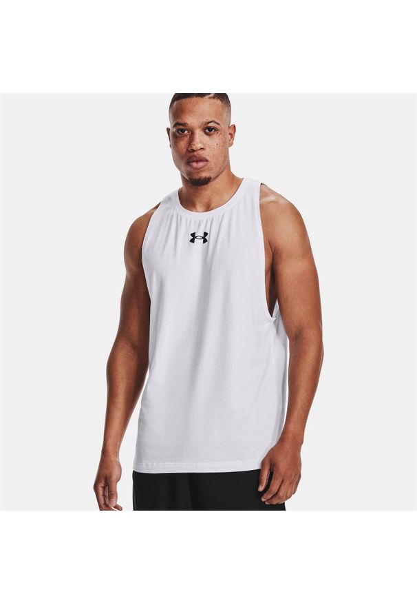 Koszulka koszykarska męska Under Armour Baseline Cotton Tank 100. Kolor: biały