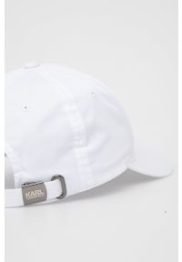 Karl Lagerfeld czapka kolor biały z aplikacją. Kolor: biały. Wzór: aplikacja
