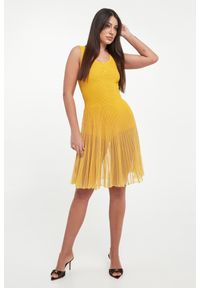 Elisabetta Franchi - Sukienka z ażurowej dzianiny ELISABETTA FRANCHI. Materiał: dzianina. Wzór: ażurowy #1