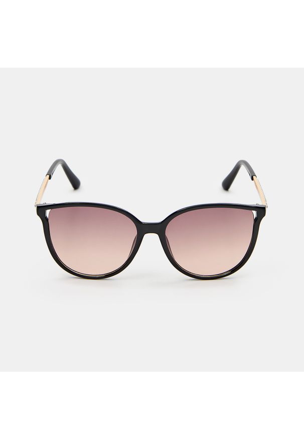 Mohito - Okulary przecwisłoneczne z kryształkami - Czarny. Kolor: czarny