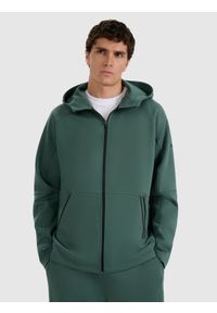 4f - 4F Bluza dresowa rozpinana z kapturem męska - zielona XL. Typ kołnierza: kaptur. Kolor: zielony. Materiał: dresówka #1