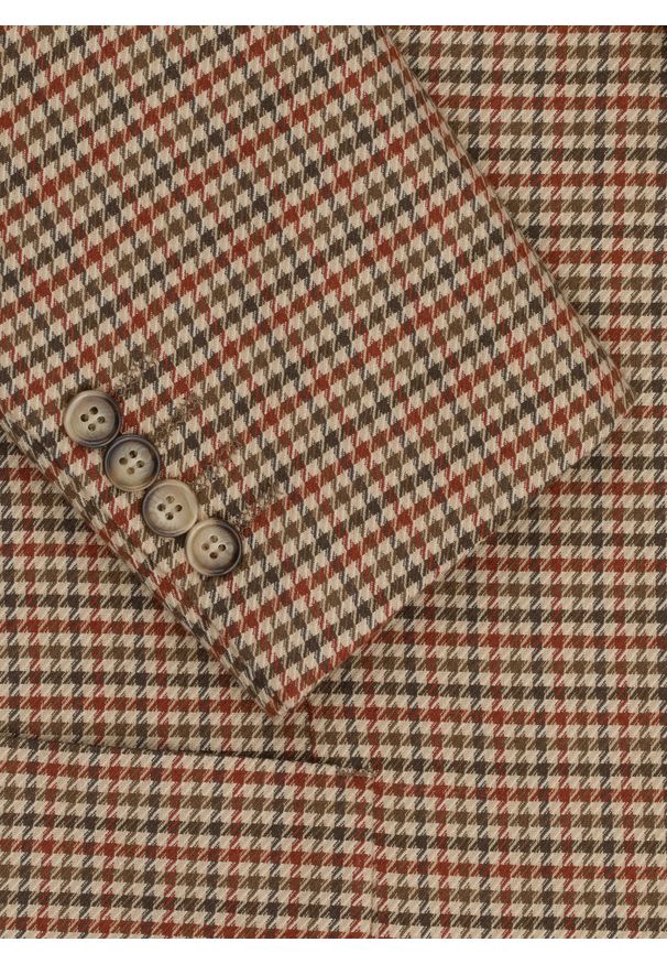 Pako Lorente - PAKO LORENTE - Beżowa marynarka w pepitkę. Okazja: na co dzień. Kolor: beżowy. Materiał: elastan, wiskoza, poliester. Sezon: jesień. Styl: casual