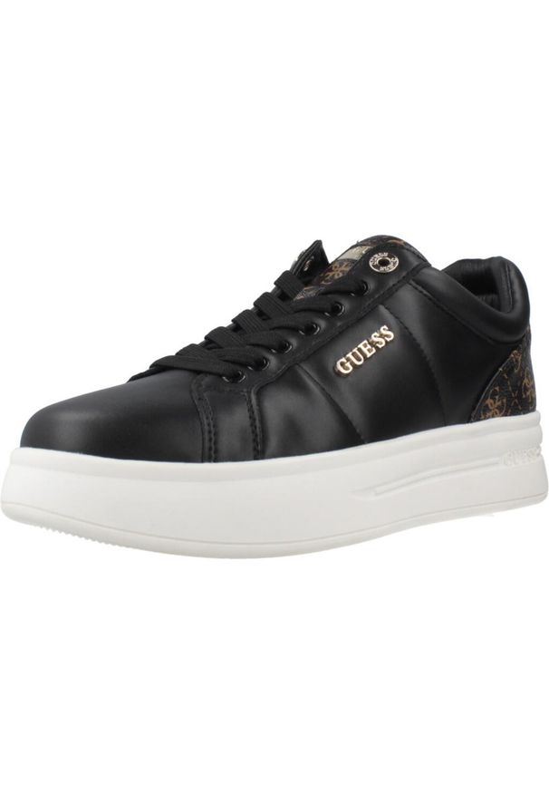 Guess - Buty GUESS WELLI Czarny. Kolor: czarny. Materiał: syntetyk, tkanina, skóra. Styl: sportowy