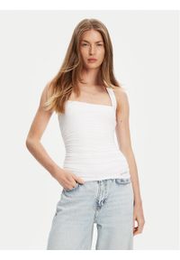 Guess Top W5YP28 KACM2 Biały Regular Fit. Kolor: biały