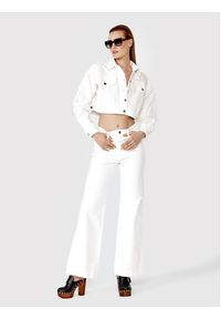 Simple Kurtka jeansowa KUD003 Biały Regular Fit. Kolor: biały. Materiał: jeans, bawełna