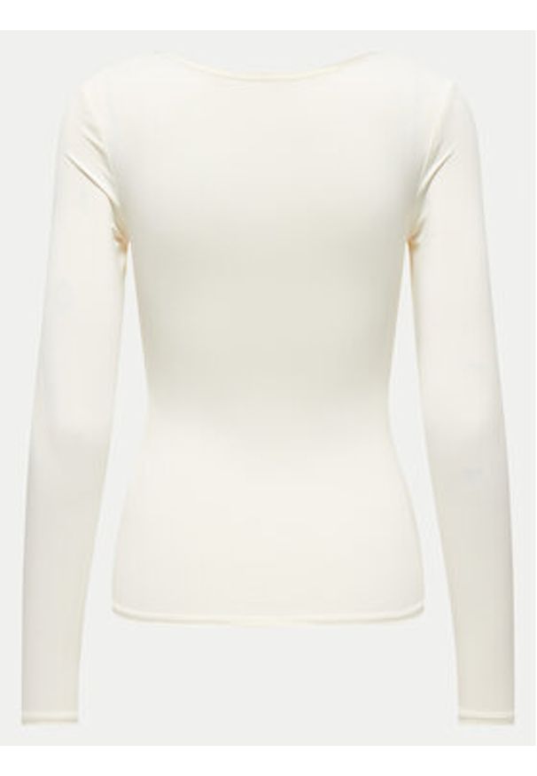 only - ONLY Bluzka Lea 15302647 Biały Slim Fit. Kolor: biały. Materiał: syntetyk