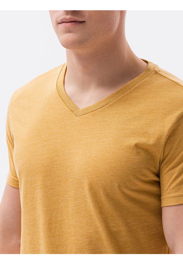 Żółty t-shirt Ombre Clothing melanż
