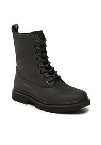 Calvin Klein Jeans Botki Chunky Combat Laceup Boot Rub YW0YW01066 Czarny. Kolor: czarny. Materiał: nubuk, skóra