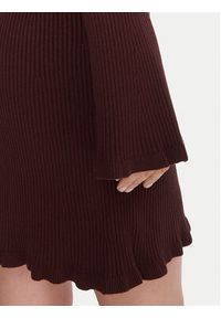 Kontatto Sukienka dzianinowa 3M0819C Bordowy Slim Fit. Kolor: brązowy. Materiał: wiskoza #3