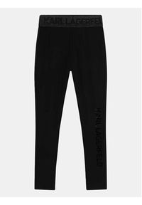 Karl Lagerfeld Kids Legginsy Z14213 S Czarny Slim Fit. Kolor: czarny. Materiał: wiskoza