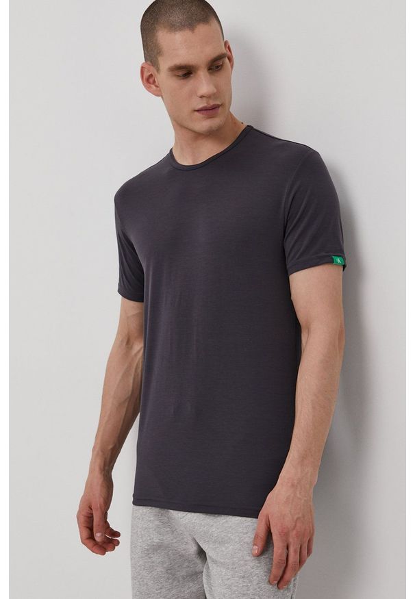 Calvin Klein Underwear - T-shirt CK One. Okazja: na co dzień. Kolor: szary. Materiał: włókno, dzianina, materiał. Wzór: gładki. Styl: casual
