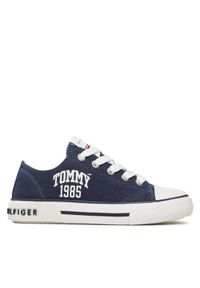 TOMMY HILFIGER - Tommy Hilfiger Trampki Varisty Low Cut Lace-Up Sneaker T3X9-32833-0890 M Granatowy. Kolor: niebieski. Materiał: materiał