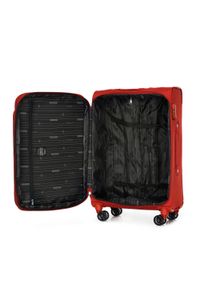 Wittchen - Zestaw jednokolorowych walizek miękkich czerwony. Kolor: czerwony. Materiał: poliester #8