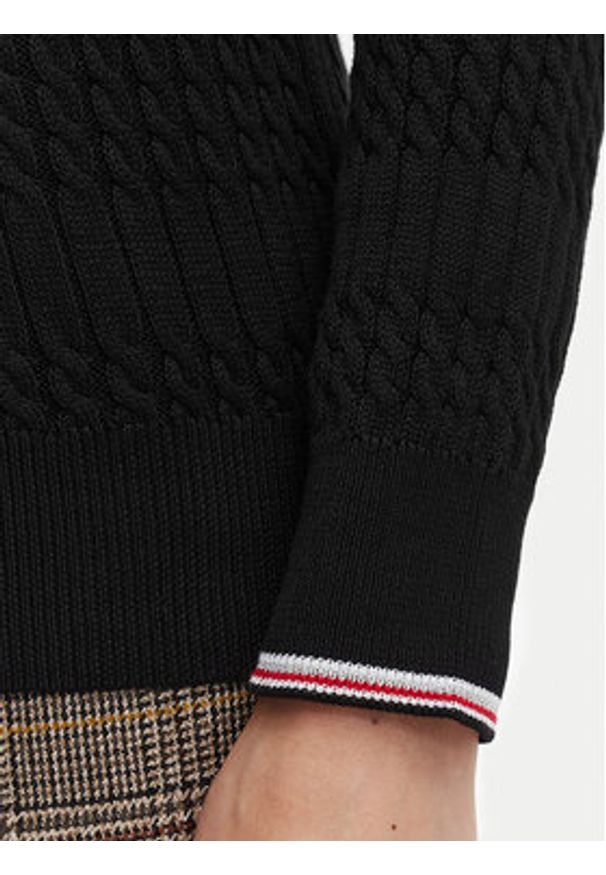 Beverly Hills Polo Club Sweter P-SS26W-M537390BLK Czarny Regular Fit. Typ kołnierza: polo. Kolor: czarny. Materiał: bawełna
