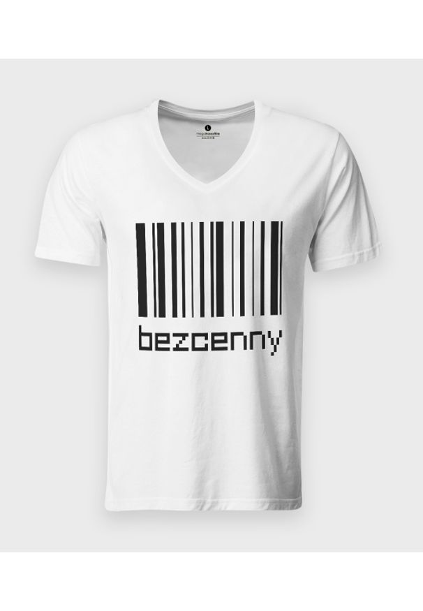 MegaKoszulki - Koszulka męska v-neck Bezcenny. Materiał: skóra, bawełna, materiał. Styl: klasyczny