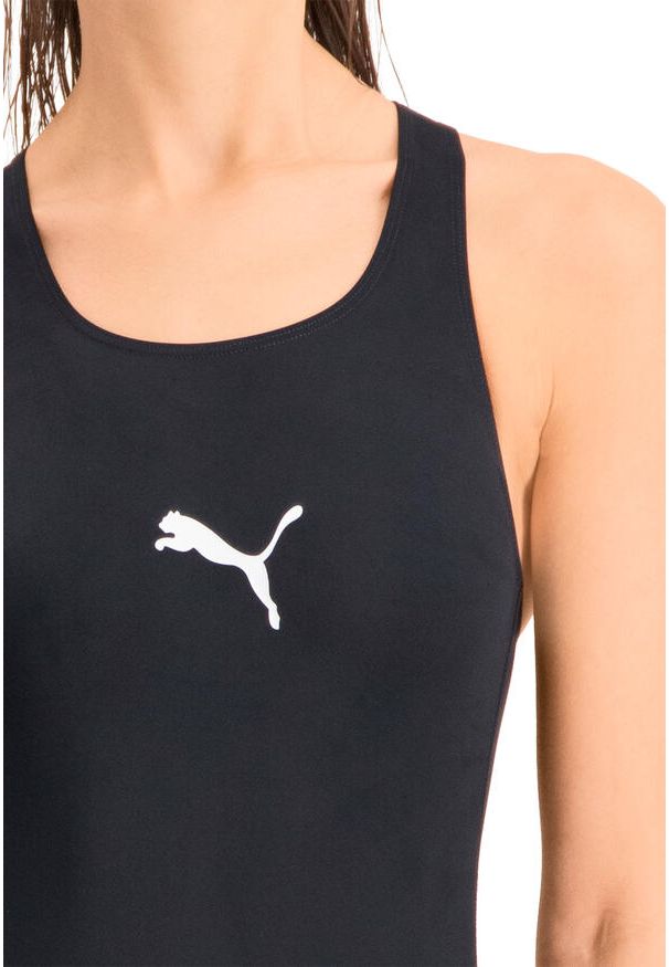 Strój kąpielowy damski Puma, Racerback, czarny. Kolor: czarny. Materiał: poliester