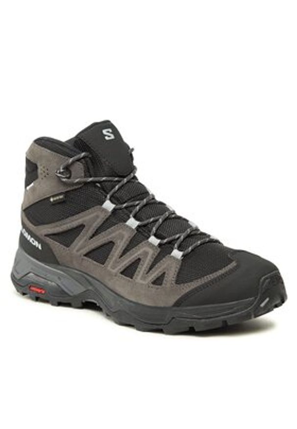 salomon - Salomon Trekkingi X Ward Leather Mid GORE-TEX L47181700 Szary. Kolor: szary. Materiał: zamsz, skóra. Technologia: Gore-Tex. Sport: turystyka piesza