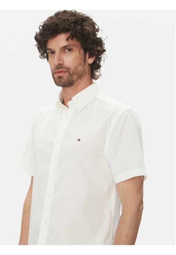 TOMMY HILFIGER - Tommy Hilfiger Koszula MW0MW37584 Biały Regular Fit. Kolor: biały. Materiał: bawełna