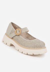 Renee - Zielone Skórzane Półbuty Mary Jane w Stylu Chunky Zdobione Plecionką Morxina. Zapięcie: klamry. Kolor: zielony. Materiał: skóra. Szerokość cholewki: normalna. Wzór: aplikacja. Styl: retro #8