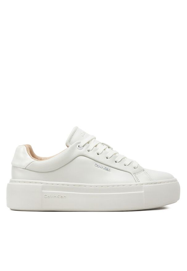 Calvin Klein Sneakersy Ff Cupsole Lace Up W/Ml Lth HW0HW02118 Biały. Kolor: biały
