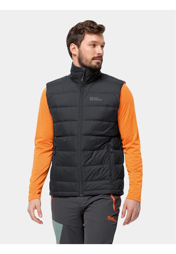 Jack Wolfskin Kamizelka Ather Down Vest 1207691 Czarny Regular Fit. Kolor: czarny. Materiał: syntetyk