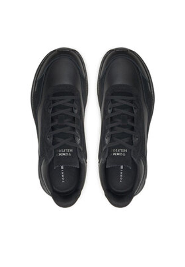 TOMMY HILFIGER - Tommy Hilfiger Sneakersy FM0FM05345 Czarny. Kolor: czarny. Materiał: skóra