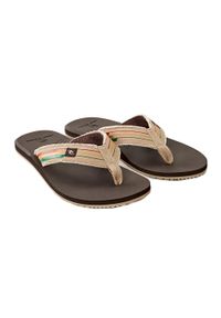 Japonki plażowe męskie Rip Curl Reactor Open Toe 1153. Okazja: na plażę. Nosek buta: otwarty. Kolor: brązowy. Styl: sportowy