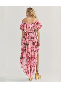 LOVE SHACK FANCY - Sukienka Weller w kwiaty. Kolor: różowy, wielokolorowy, fioletowy. Materiał: koronka. Wzór: kwiaty. Typ sukienki: asymetryczne. Długość: maxi #5