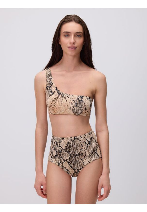 Reserved - Dół od bikini - ciemnobrązowy. Stan: podwyższony. Kolor: brązowy. Materiał: materiał