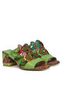 Laura Vita Klapki Jacqueso 09 Zielony. Kolor: zielony. Materiał: skóra #5