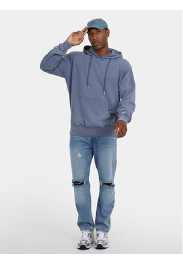 Brave Soul Bluza MSS-627RYLANDS Niebieski Straight Fit. Kolor: niebieski. Materiał: bawełna