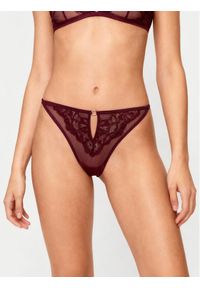 Hunkemöller Stringi 302380 Bordowy. Kolor: czerwony. Materiał: syntetyk #1