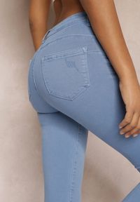Renee - Niebieskie Spodnie Skinny Tenyrea. Kolor: niebieski. Materiał: jeans. Długość: długie. Wzór: aplikacja. Styl: klasyczny