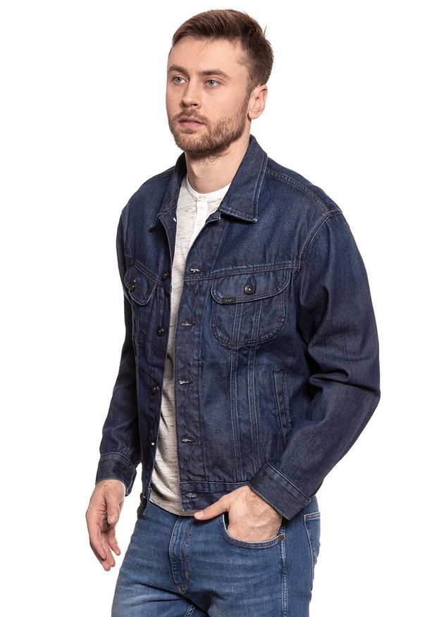 Lee - KURTKA JEANSOWA LEE RIDER JACKET DARK ELECTRIC L89ZITOU 112123982. Materiał: jeans