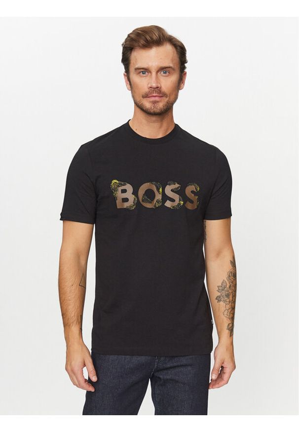 BOSS - Boss T-Shirt Tiburt 421 50499584 Czarny Regular Fit. Kolor: czarny. Materiał: bawełna