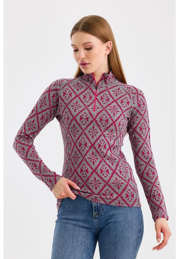 WOOLONA - Damska Koszulka Termoaktywna 100% Wełna Merino (230 g/m²) Venus Woolona. Kolor: różowy. Materiał: wełna. Sport: turystyka piesza