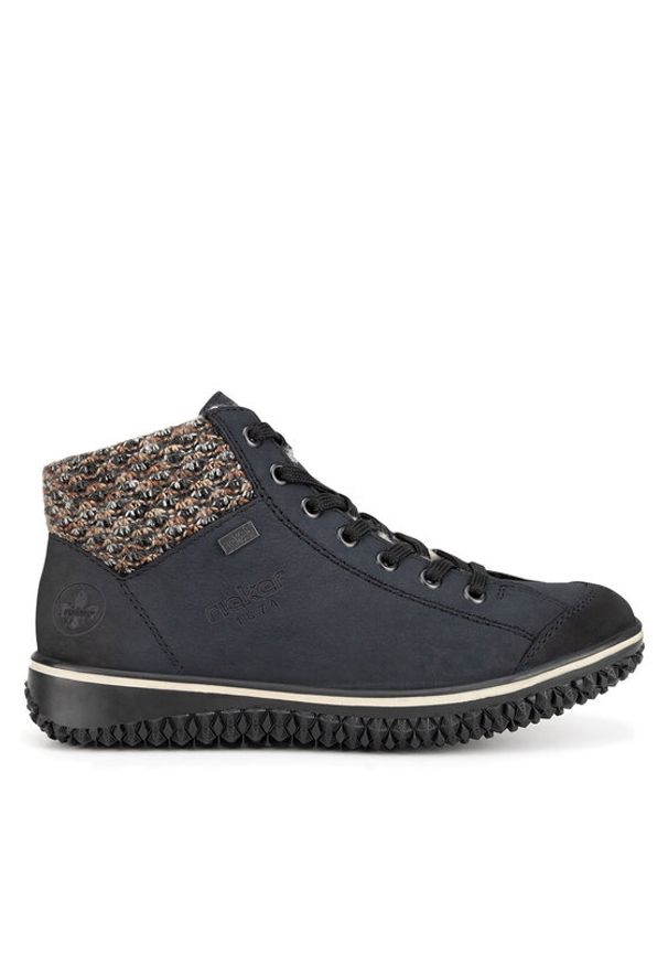 Rieker Trzewiki Z4243-14 Niebieski. Kolor: niebieski. Materiał: materiał