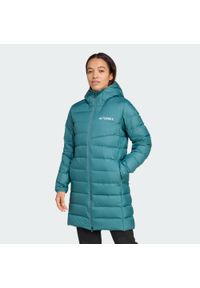 Adidas - Parka Terrex Multi Light Down Hooded 2.0. Kolor: niebieski. Materiał: puch. Technologia: ClimaWarm (Adidas). Sport: turystyka piesza #1