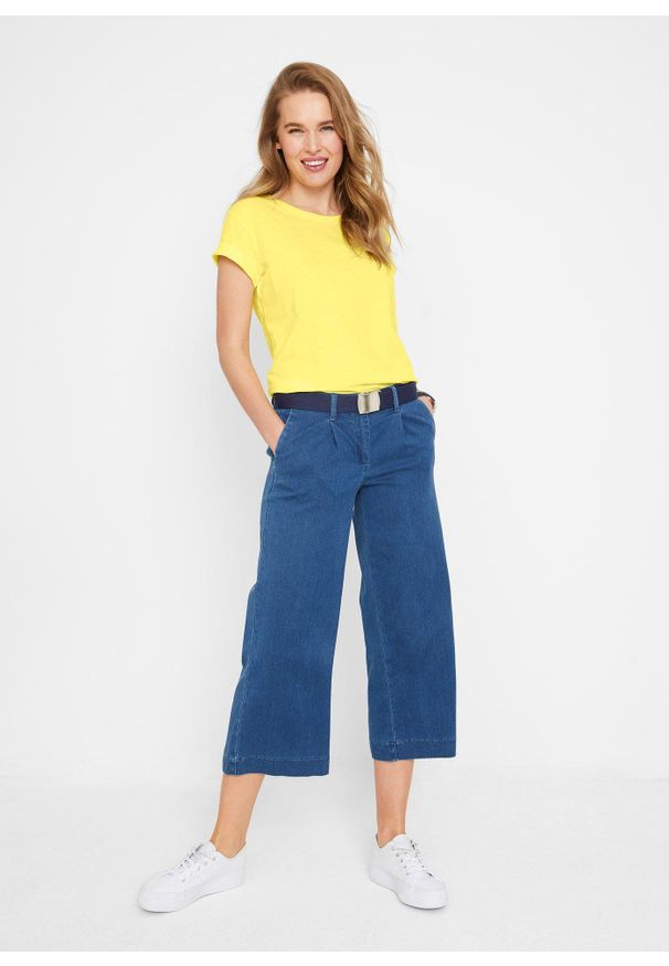 bonprix - Koszulka boxy. Kolor: żółty. Długość rękawa: krótki rękaw. Długość: krótkie