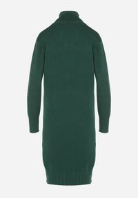 Born2be - Zielona Dzianinowa Sukienka z Bawełną o Prostym Kroju z Golfem Tesala. Okazja: na spotkanie biznesowe, do pracy. Typ kołnierza: golf. Kolor: zielony. Materiał: dzianina, bawełna. Wzór: jednolity. Typ sukienki: proste. Styl: klasyczny, biznesowy #2